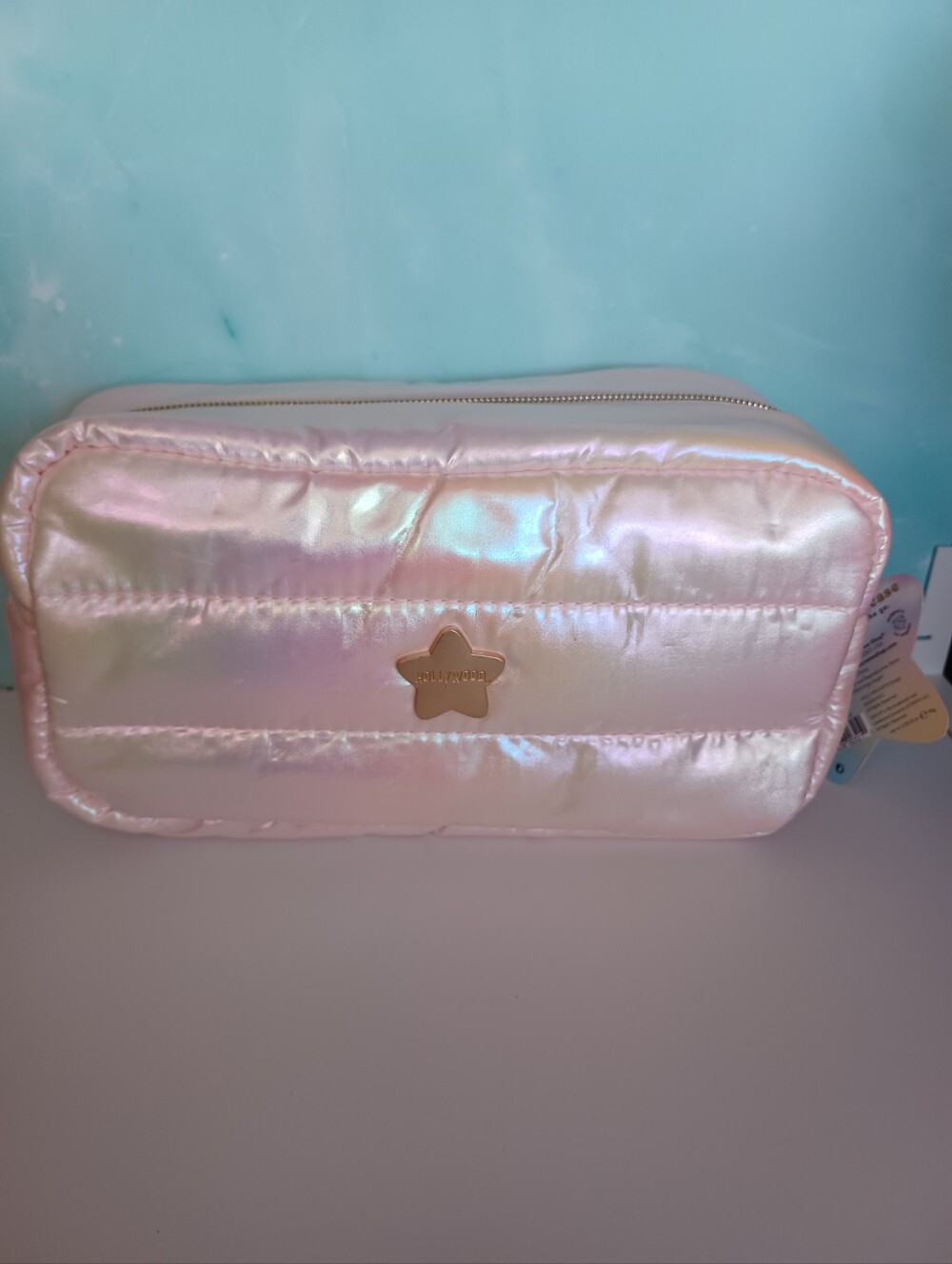 Creme Shop Disney Hollywood Holographic Pink Cosmetic Bag NWT